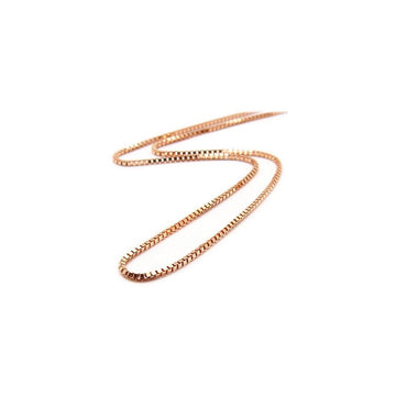 1MM 019 Rose Gold Box Chain .925 Solid Sterling Silver Sizes 16"-26"